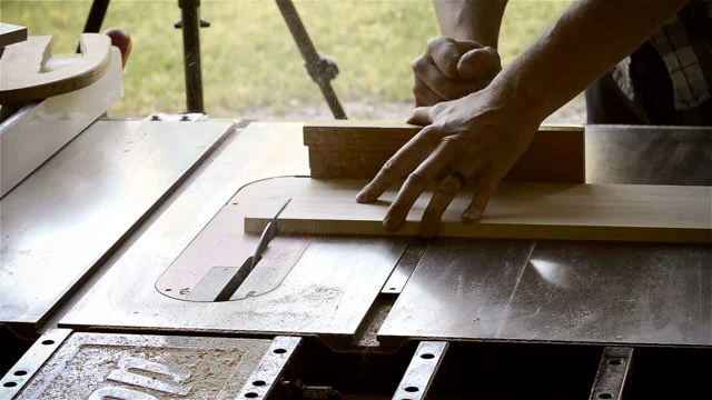 Joshua Farnsworth Cross Cutting A Board On A Sawstop Table Saw The Best Table Saw For Beginners