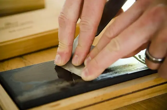 Oil Sharpening Stones Honing A Stanley Bailey Hand Plane Blade