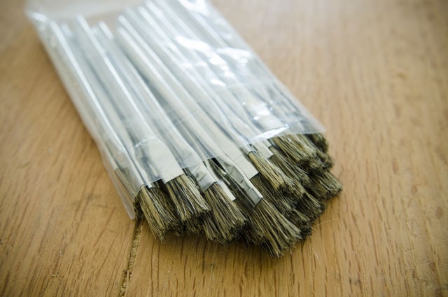 Woodworking Glue Brushes In A Plastic Bag