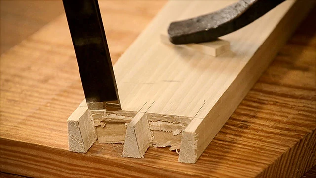 Making A Through Dovetail Joint With A Woodworking Chisel