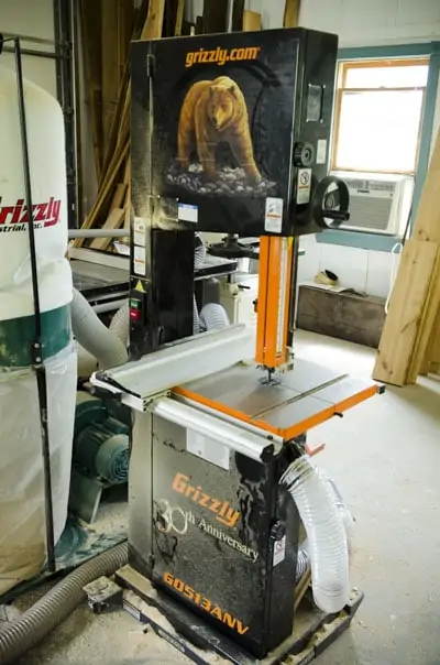 Grizzly G0513Anv 17 Foot 2 Hp Bandsaw Anniversary Edition In A Woodworking Workshop