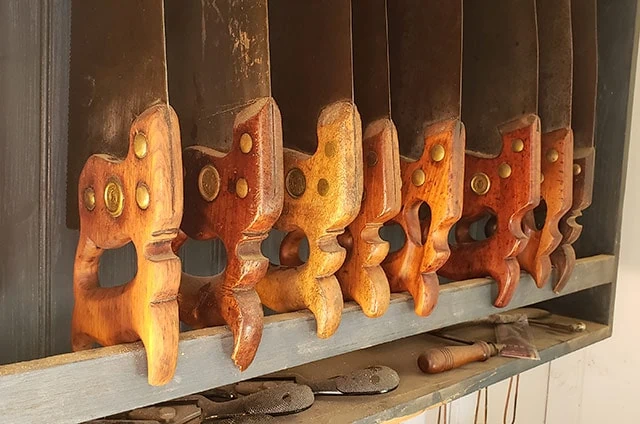 Row Of Antique Panel Saws Made By Disston