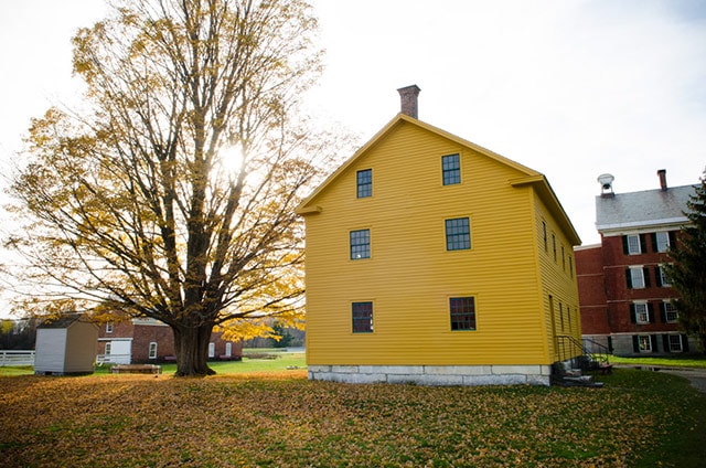 Hancock Shaker Village In Autumn With A Yellow House