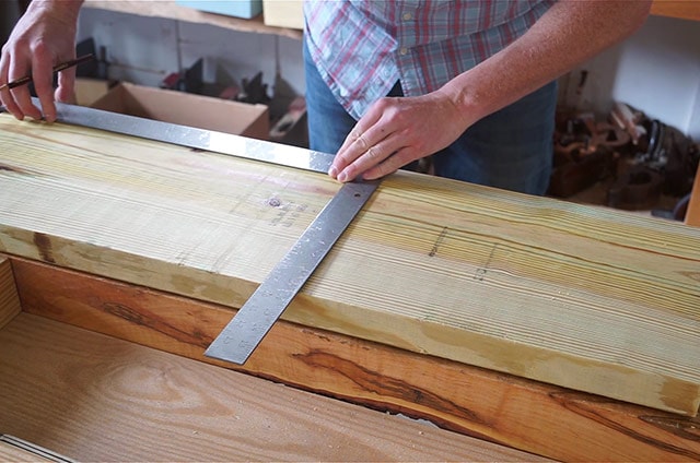 Laying Out Lines On A Board With A Framing Square