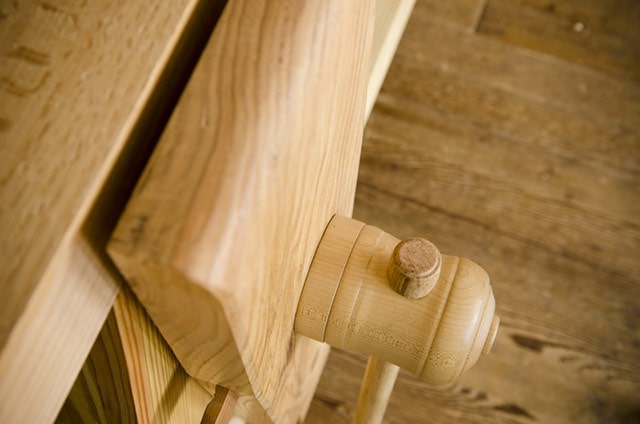 Leg Vise And Wooden Screw On A Portable Moravian Workbench 