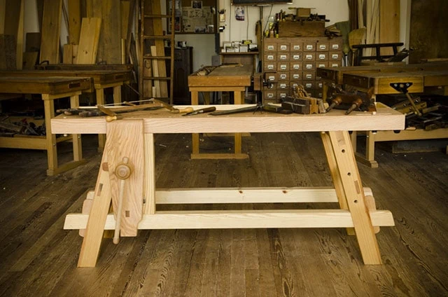 Moravian Workbench Built By Will Myers At Roy Underhill's Woodwright's School Wooden Workbench Guide
