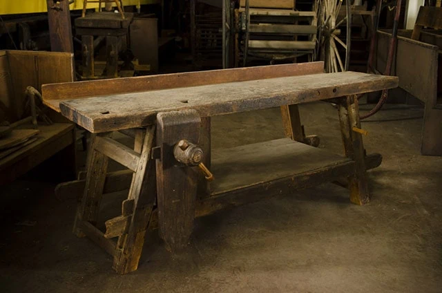 Antique Moravian Workbench At Old Salem