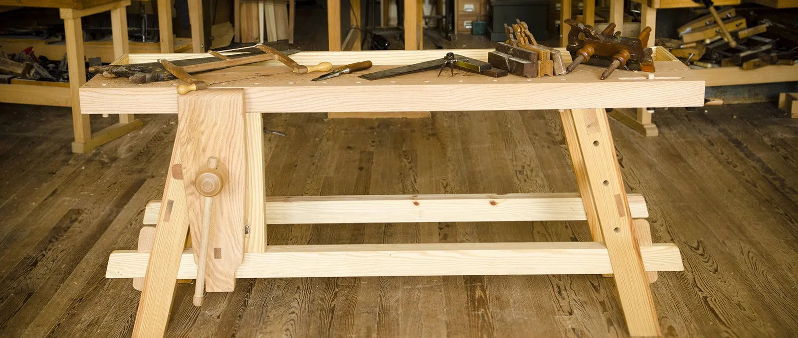 This Wooden Workbench Is A Portable Workbench Called The Moravian Workbench 
