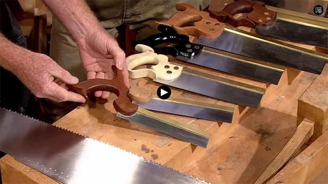 Closeup Of Tom Calisto Hand Saw And Back Saw Maker Woodwright's Shop Video