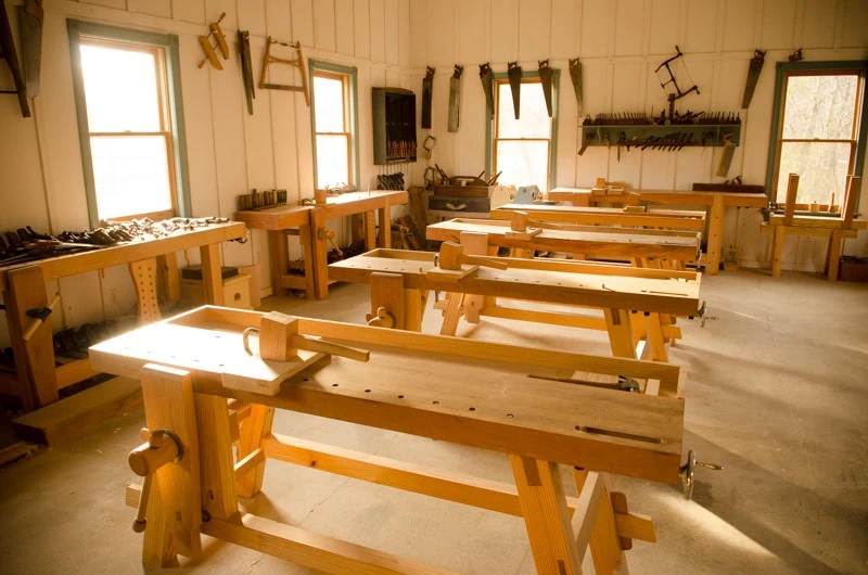Moravian Workbench At Wood And Shop Traditional Woodworking School