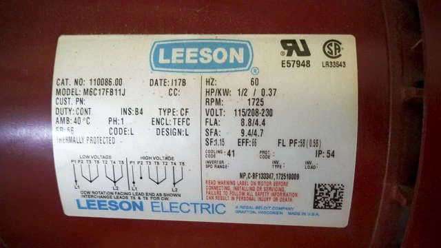 Leeson Motor Diagram For A Wood Turning Lathe